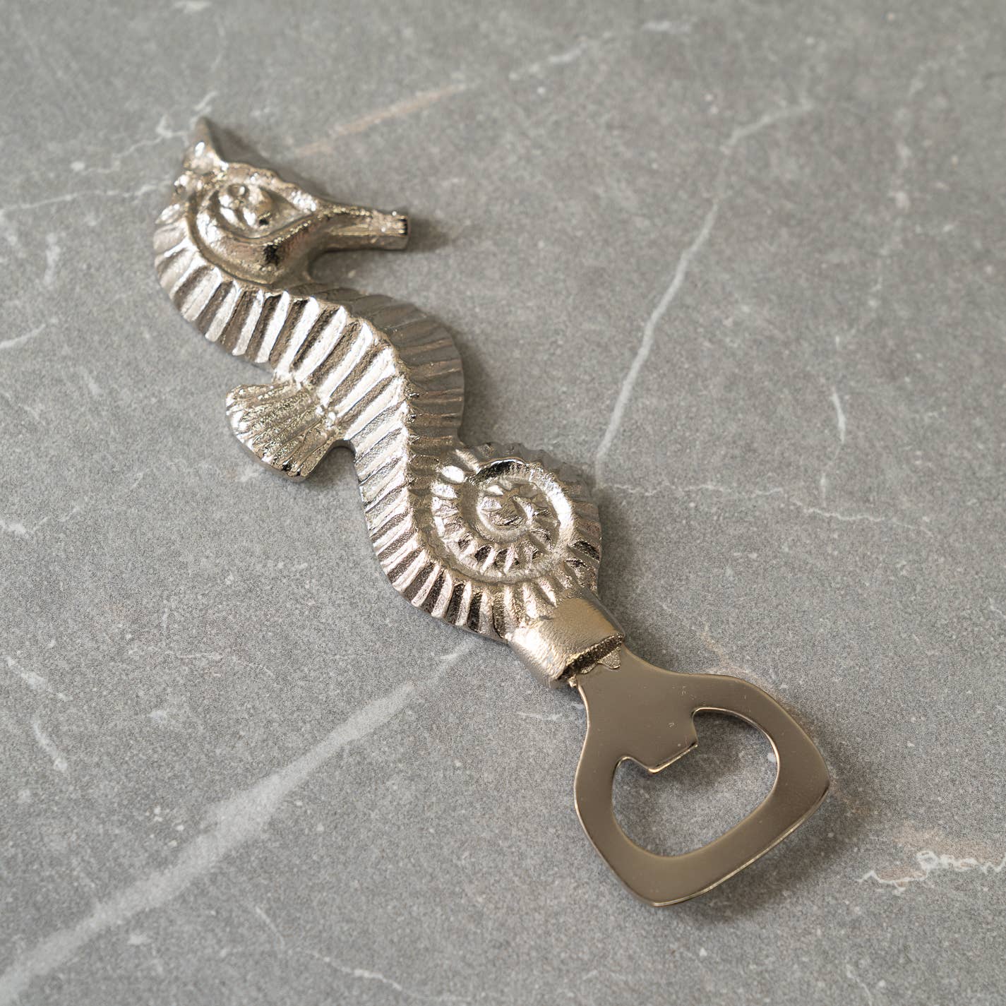 Aluminum Etched Seahorse Bottle Opener