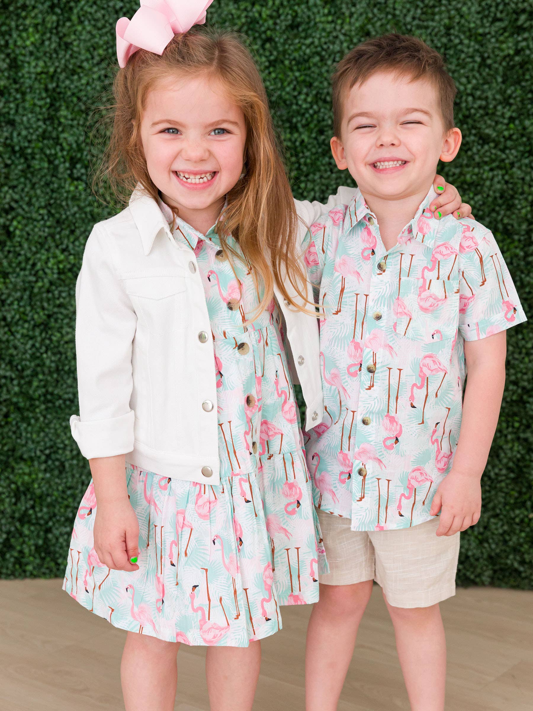 Boys Flamingo Button Down Shirt - Image 3