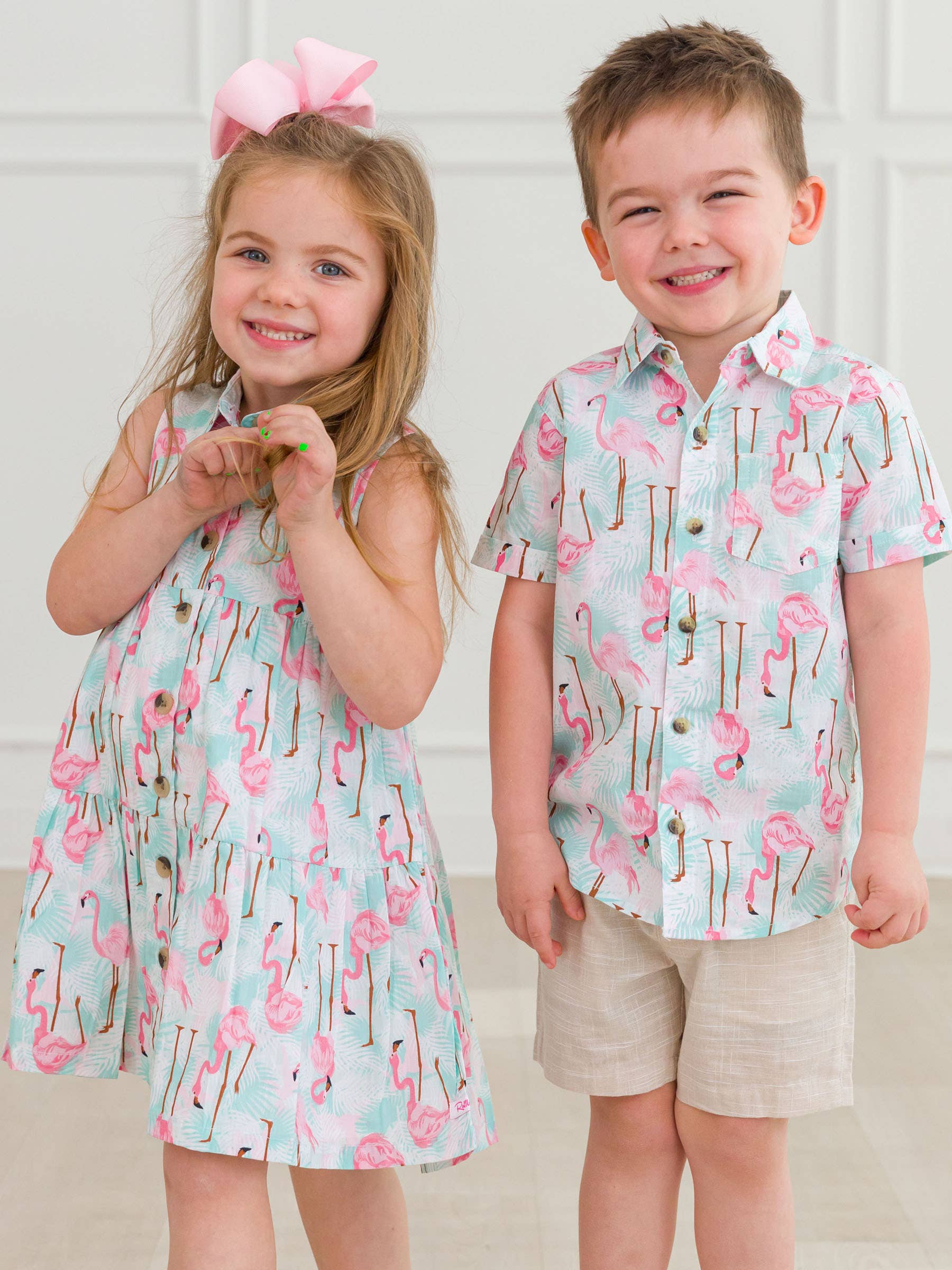 Boys Flamingo Button Down Shirt - Image 4
