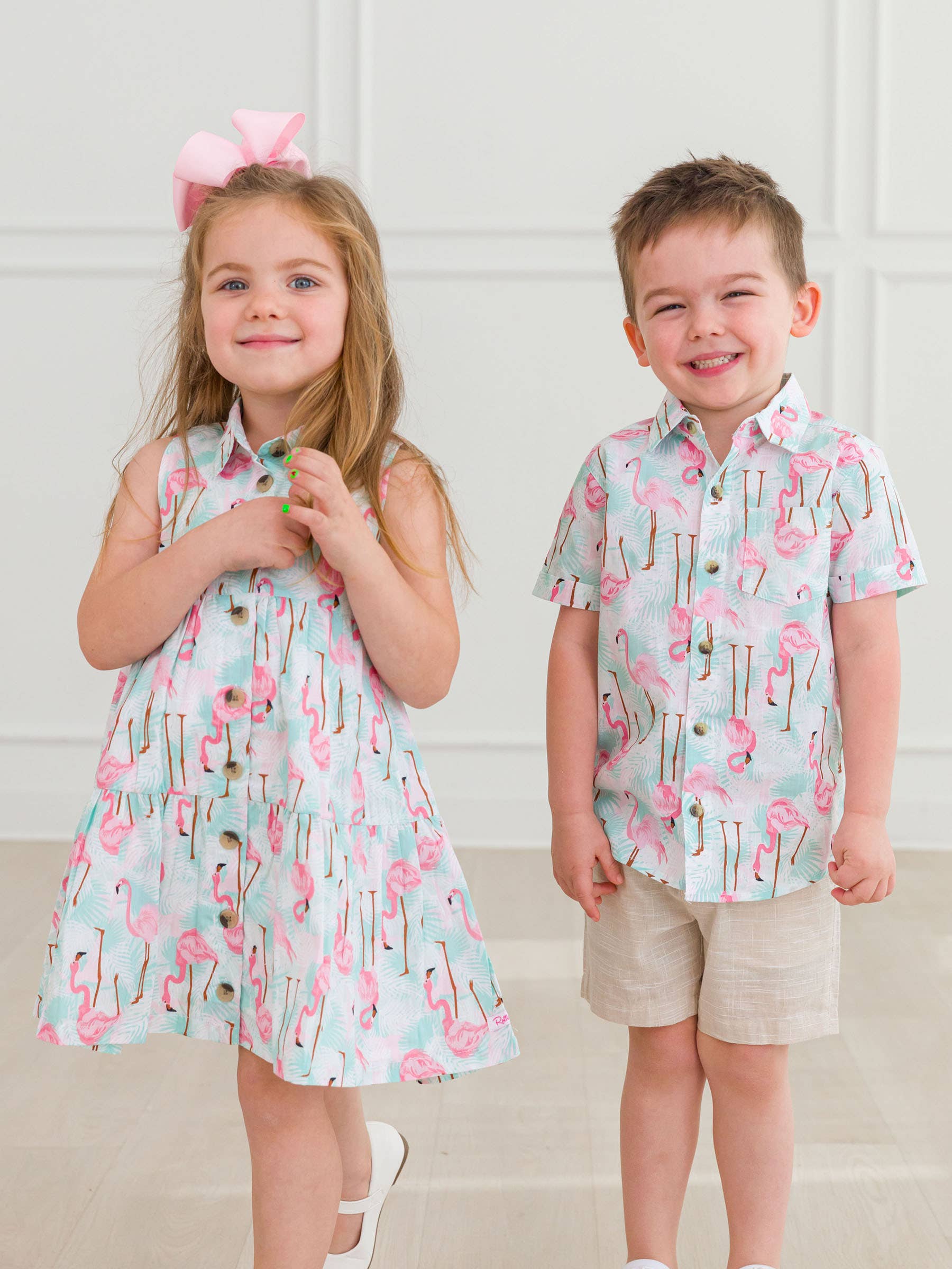 Boys Flamingo Button Down Shirt - Image 5