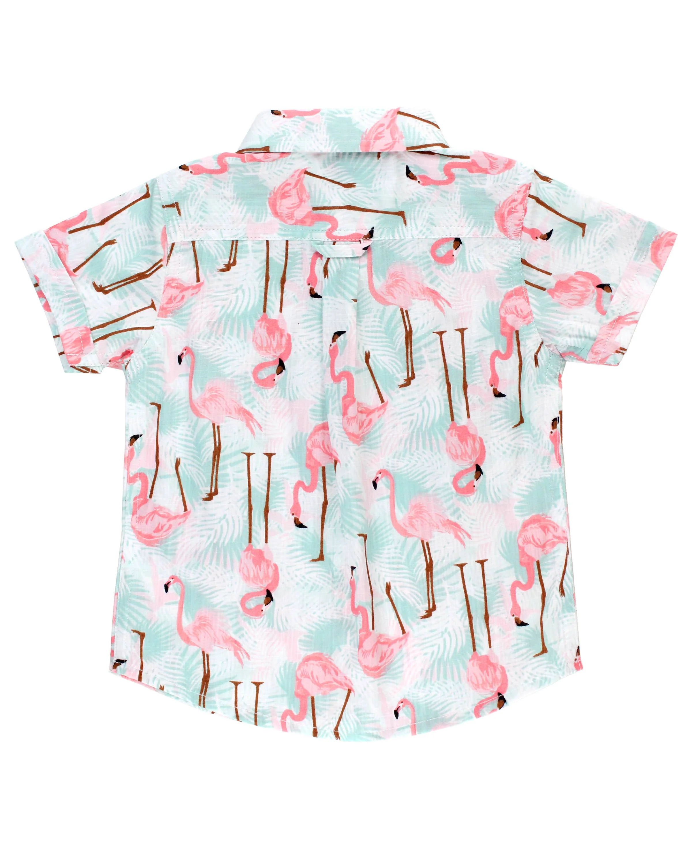 Boys Flamingo Button Down Shirt - Image 6