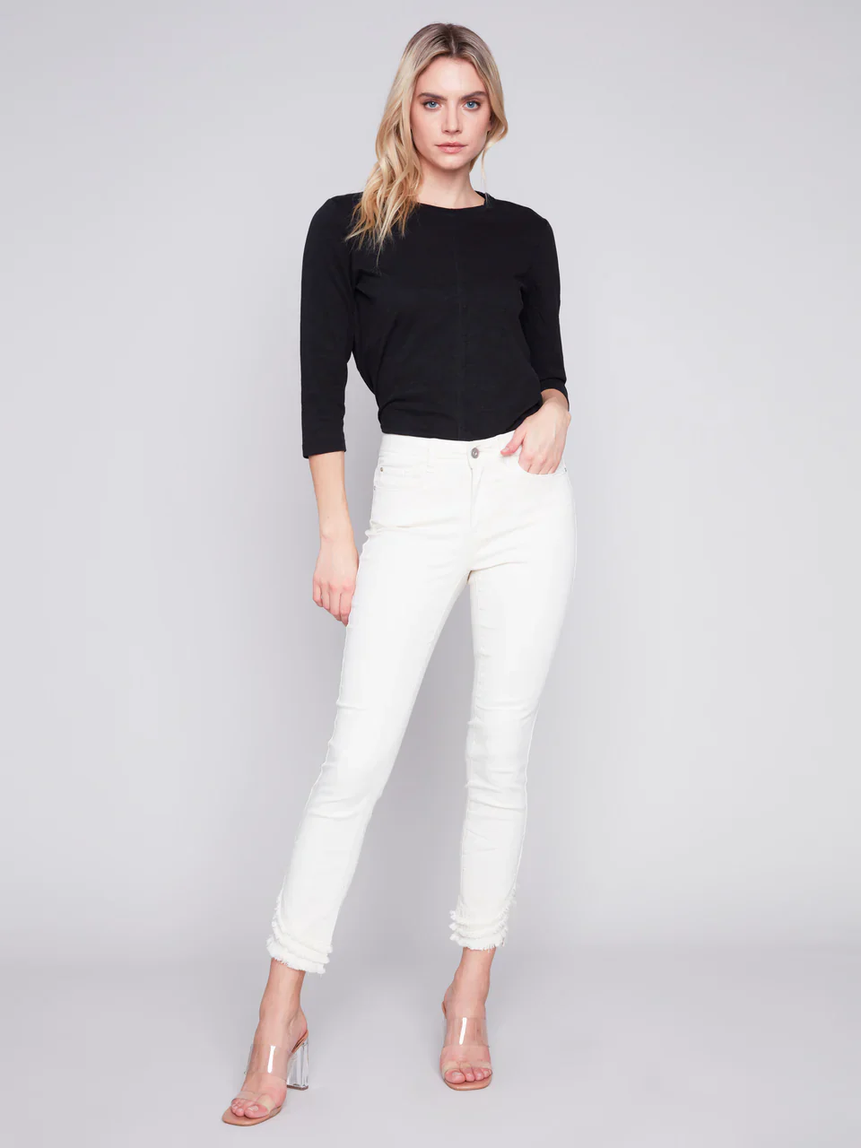Charlie B Frayed Hem Jeans - Image 3