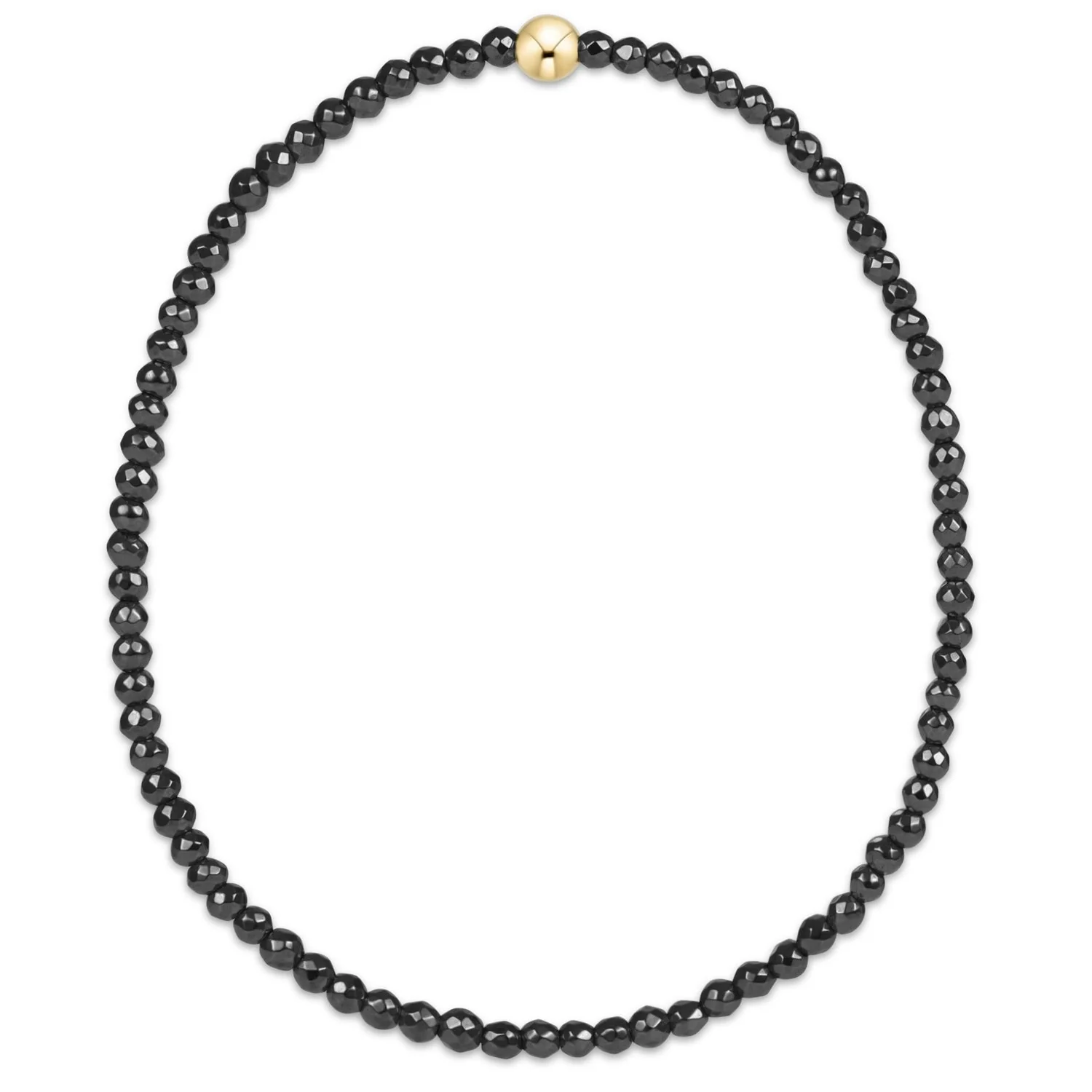 E Newton Faceted Hematite 2mm Bead Bracelet