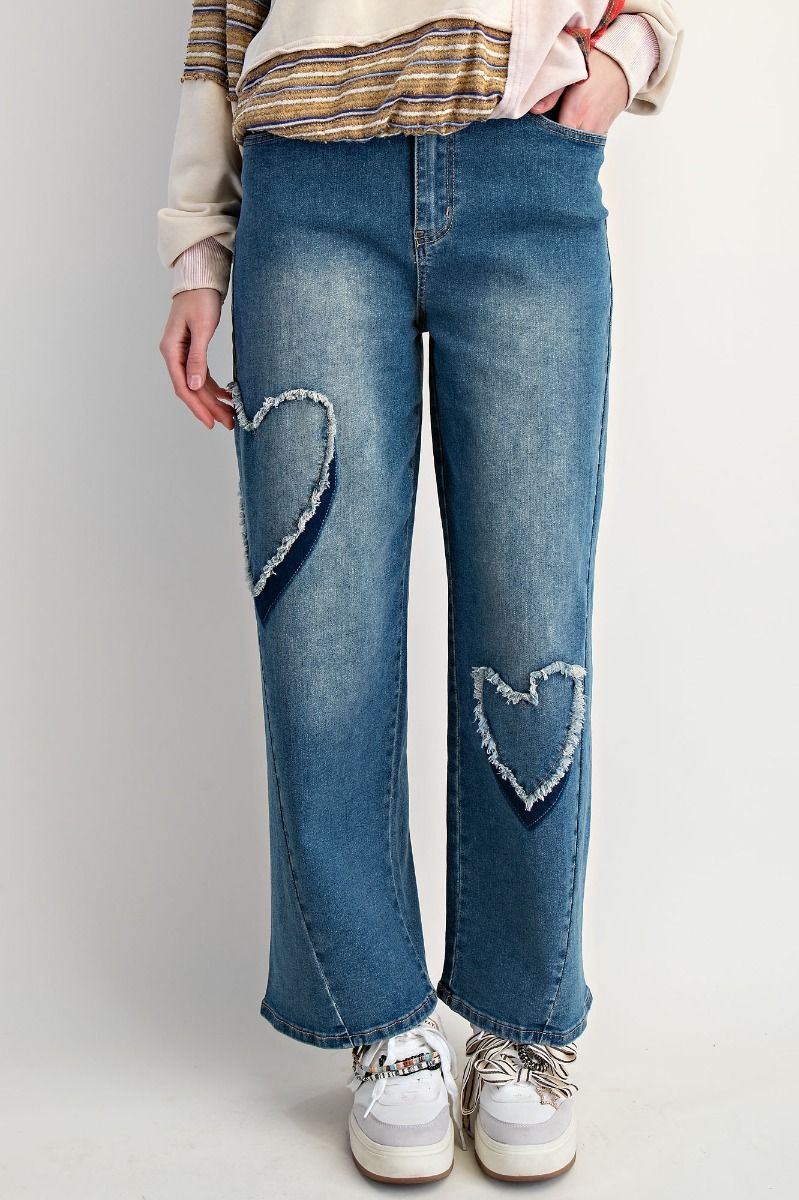 Easel Heart patch jeans - Image 2