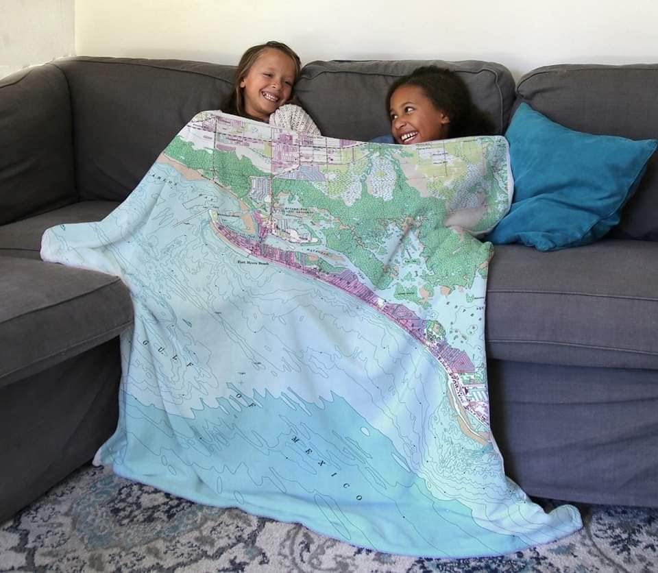 Fort Myers Beach Nautical Blanket - Image 3