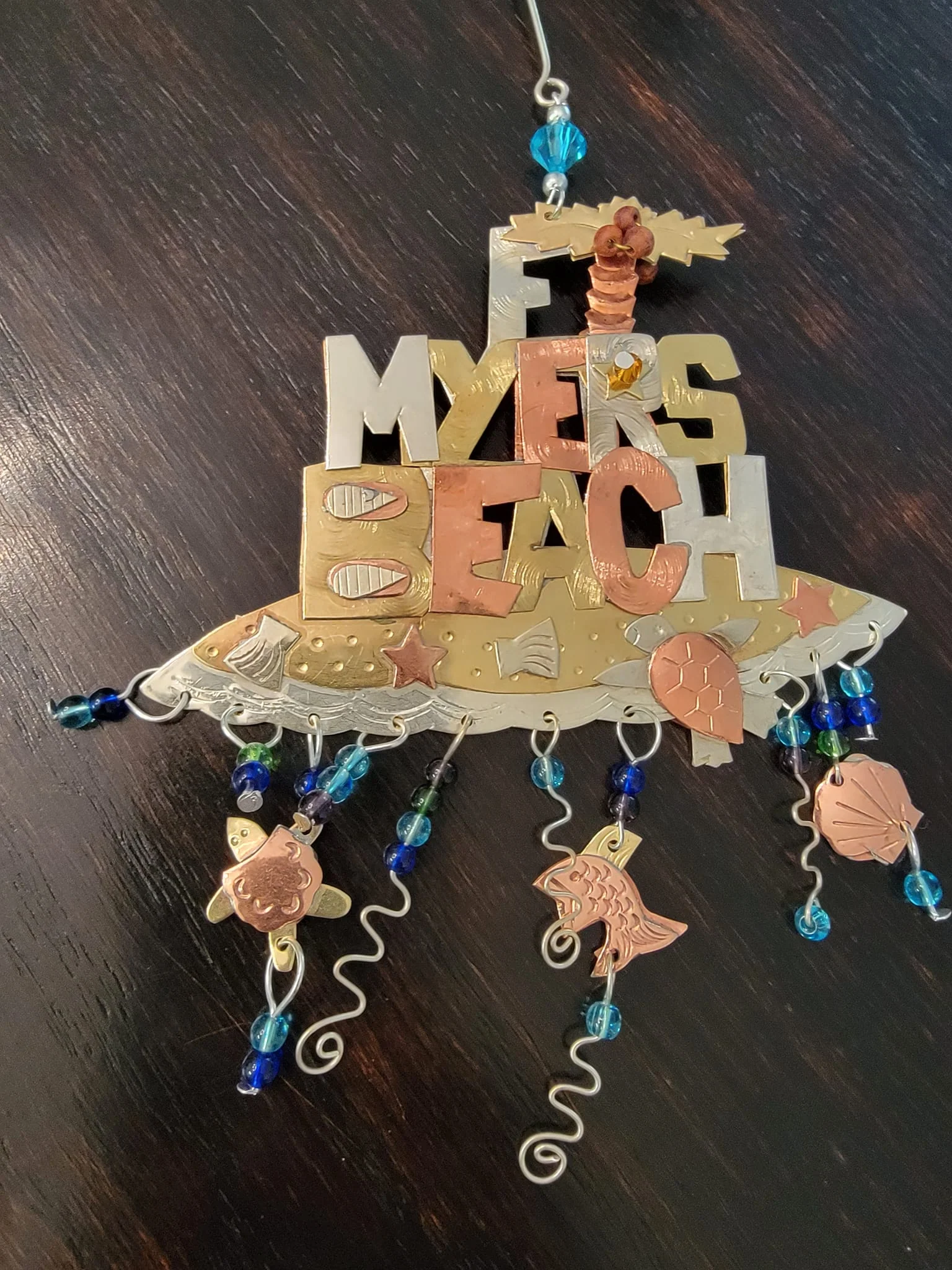 Ft. Myers Beach ornament with handcrafted details - Image 2