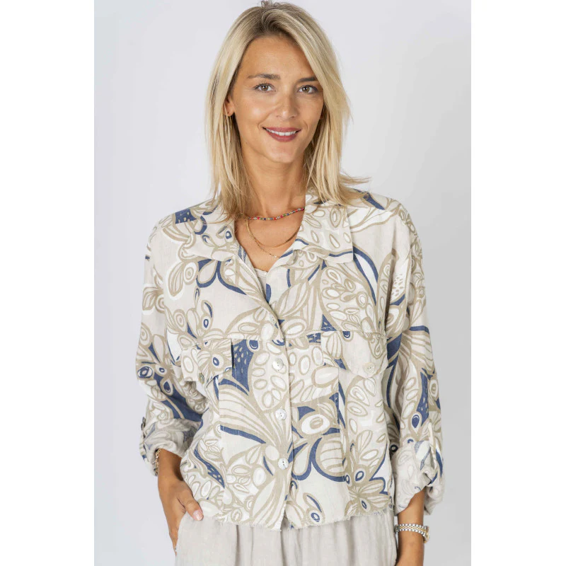 Look Mode Short Linen Jacket - Image 6