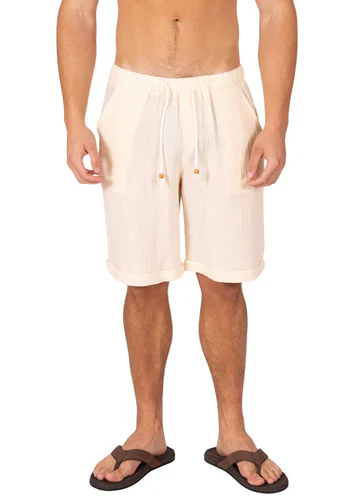 Men's Linen Drawstring Shorts - Image 2