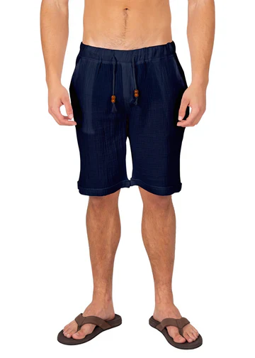 Men's Linen Drawstring Shorts - Image 3