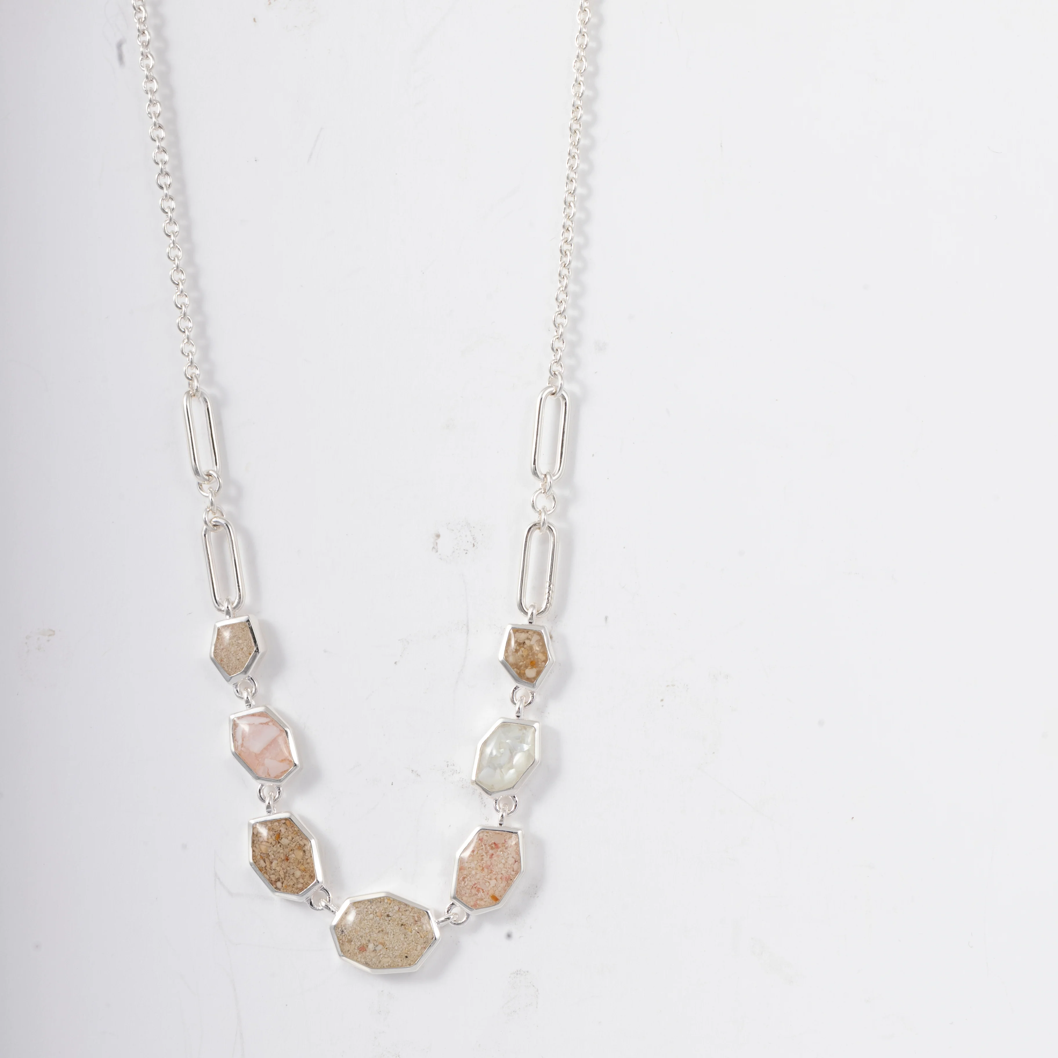 Rock and Tide Necklace FMB Sand &Shells, Turquoise, Amazonite