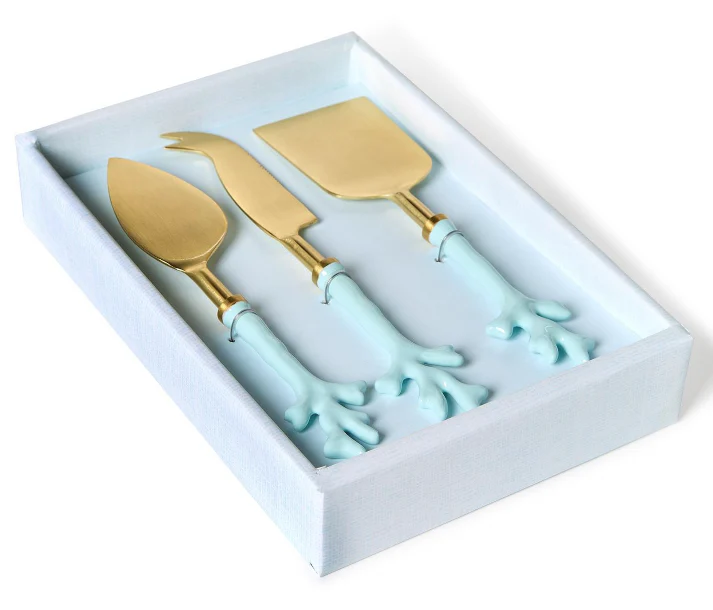 Seafoam Coral Cheese Knives w/ Gift Box - Image 4