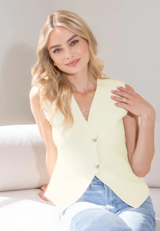 Sleeveless Knit Sweater Vest - Image 3