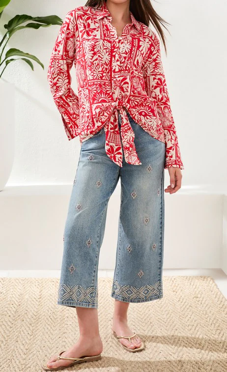 Tribal Blouse with Tie Front - Image 3